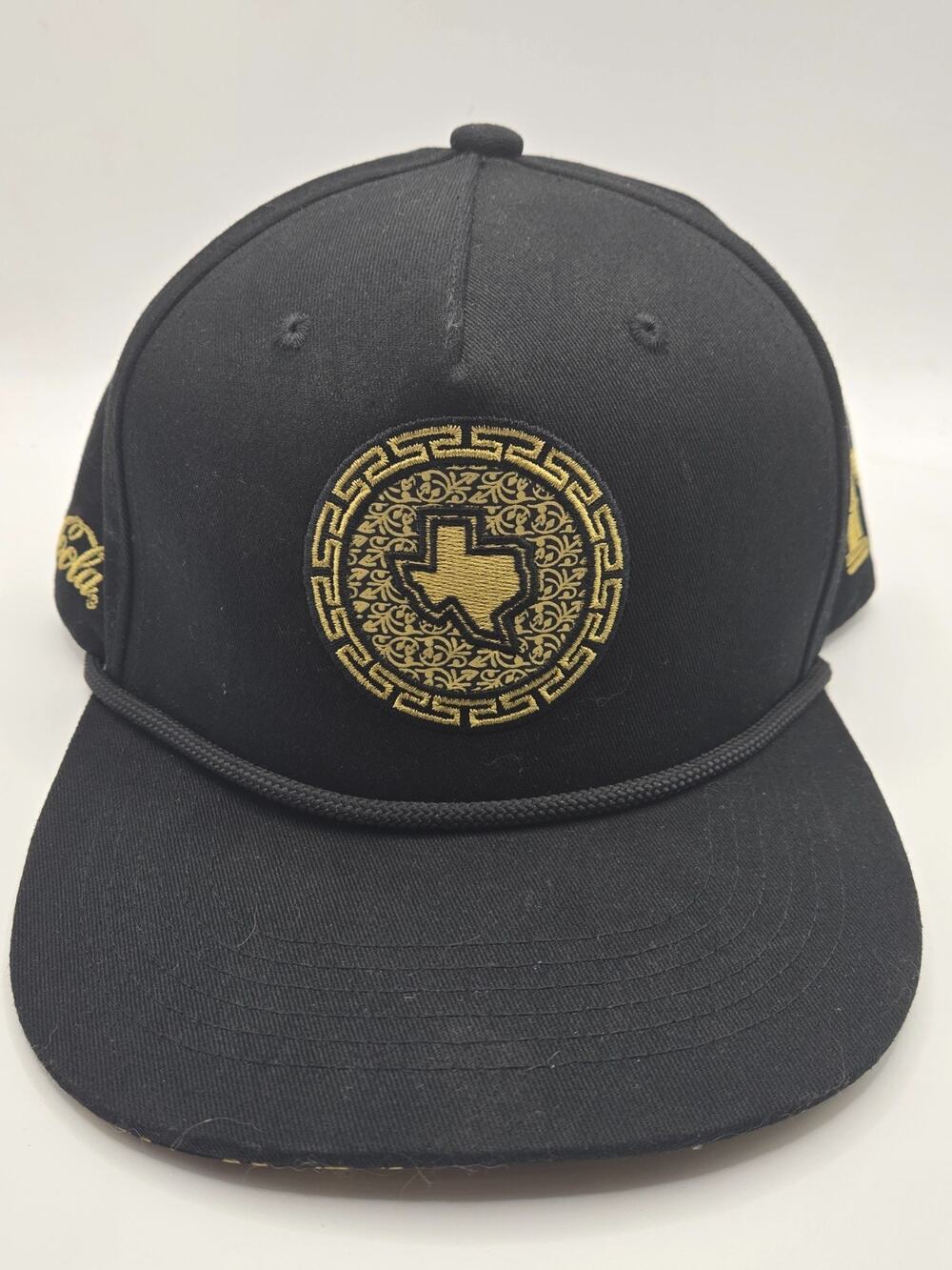 Texas Rangers Coca-Cola Hat Cap SnapBack Black & Gold Melonwear
